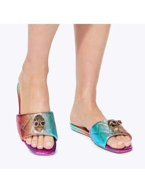 Kurt Geiger Kensington Ombre Metallic Flat Sandal EU39/US8